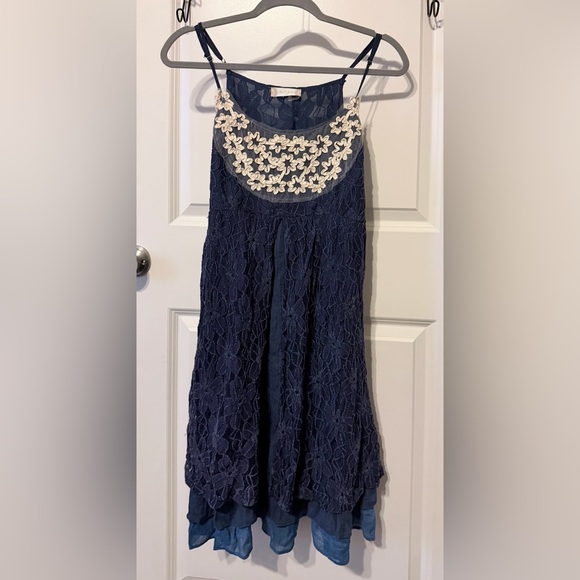 Altar'd State Dresses & Skirts - Altar'd State Navy Blue Lace Midi Dress